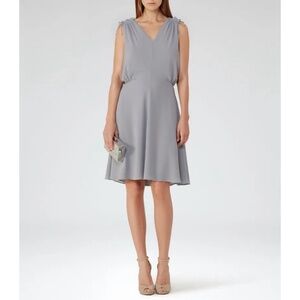 REISS Stellie Ruffle-Shoulder Dress
